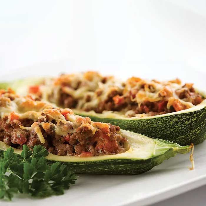 zucchini relleno de carne molida